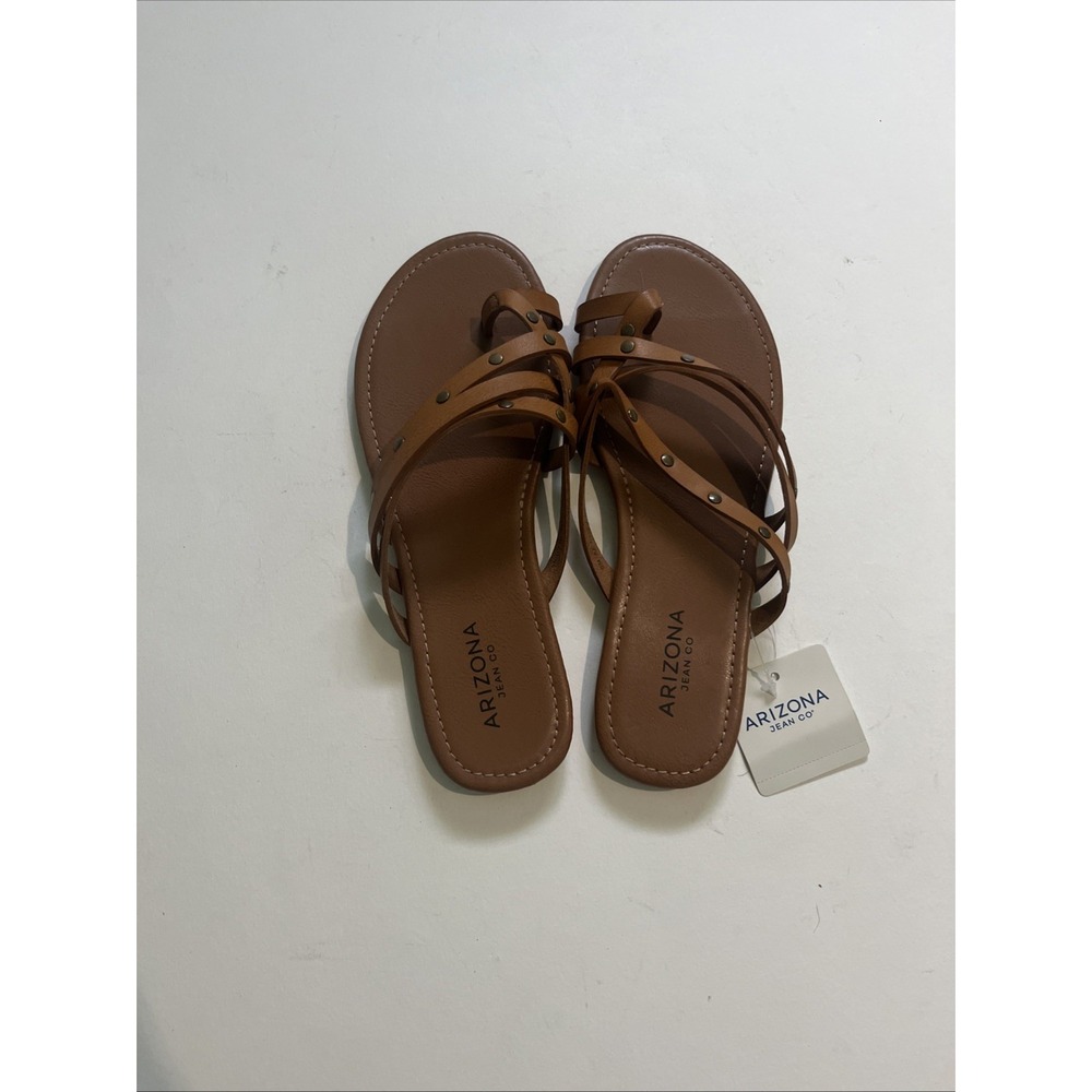 Arizona Women's Tan Slip On‎ Sandals New With Tag Size 8 Msrp 45